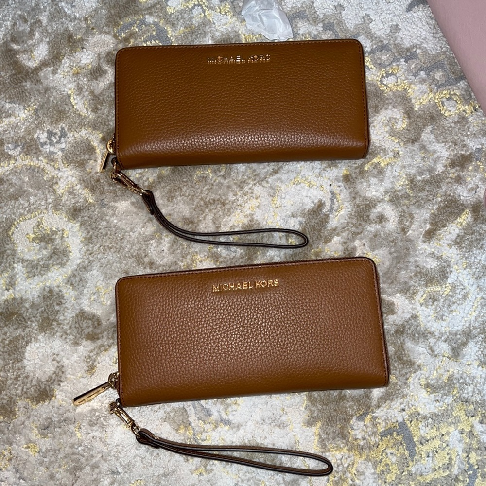 NWT Brown MK wallets can buy both or buy separately never used with tags